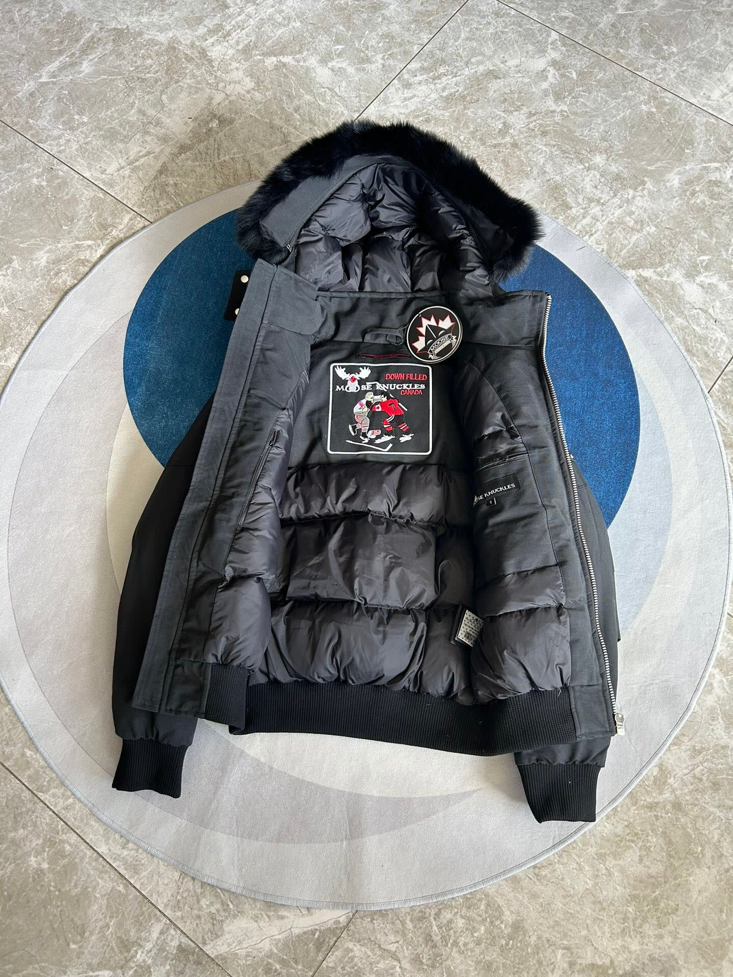 Moose Knuckles Hooded Down Bomber Jacket Moose Knuckles Hooded Down Bomber Jacket